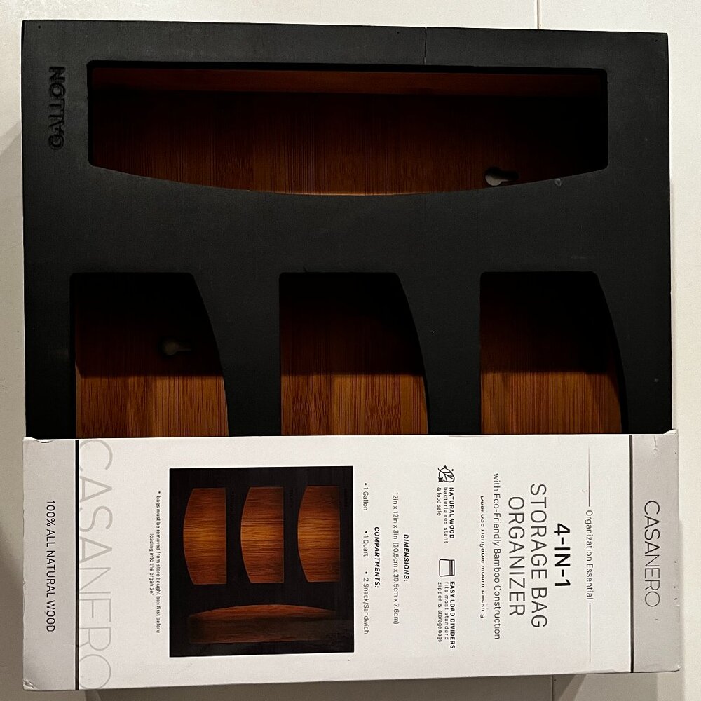 Storage Bag Organizer -Holds 4 sizes - Bags (new)‎  (damaged - make an offer